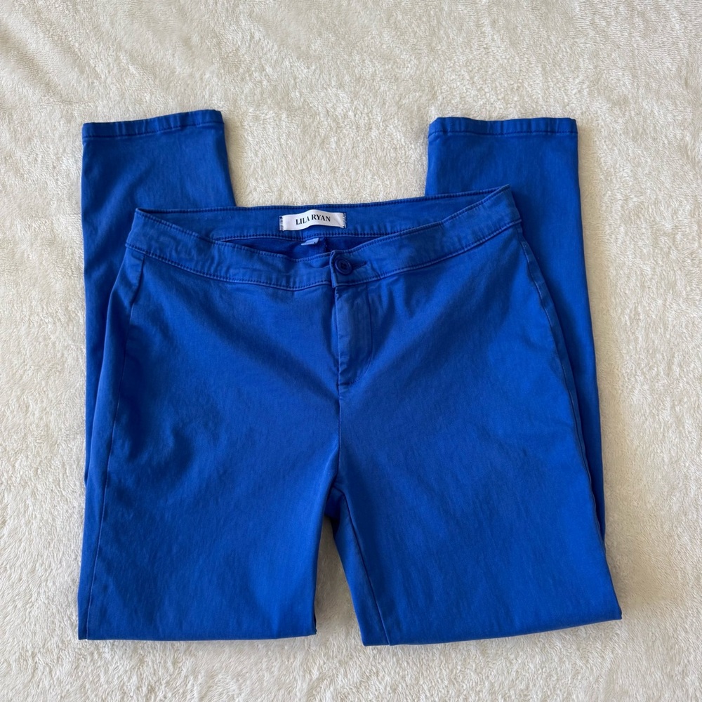 Lila Ryan Pants The Zuri Tapered Trouser Blue 6P EUC